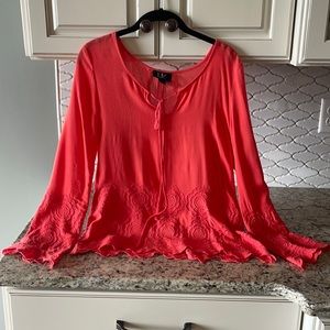 Liv Los Angeles cotton Boho Embroidered Top